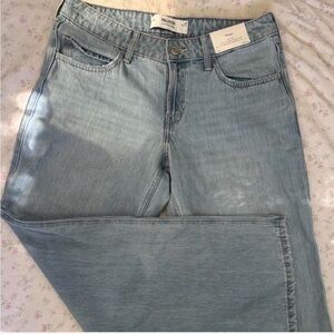 Hollister Women's Sky Blue Straight Leg Jeans